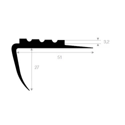 Endstück für Geländerleiste 50mm schwarz