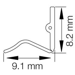 Børsteliste - F-MODELL- 3 METER - 180/150mm - ALUMINIUM