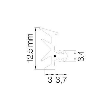Bürstenleiste - 45 Grad - 3 METER - 50mm - ALUMINIUM