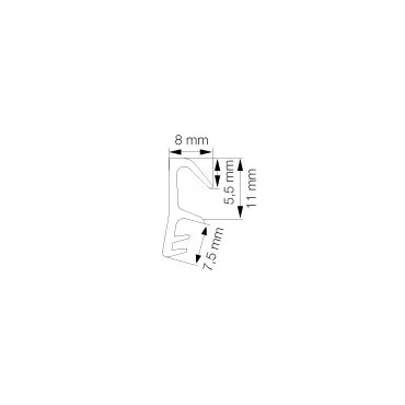 Børsteliste - F-MODEL- 3 METER - 21/14mm - ALUMINIUM