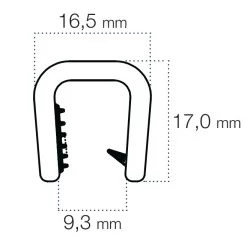 Kantliste Hvid 8-9mm PVC