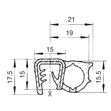 Kantliste 5-9mm m. sidetætning