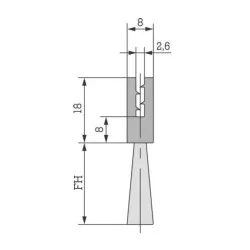 Flexibel Børsteliste U-2/38/20mm