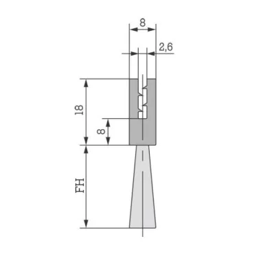 Flexibel Børsteliste U-2/38/20mm