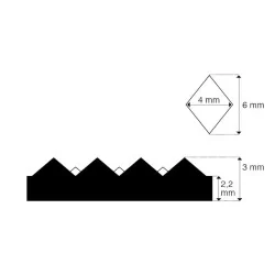 3mm Z-Diamant gummimåtte 1200mm