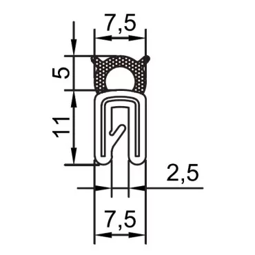 Kantenschutz 1-2mm m. top dichtung.