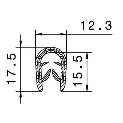 Kantliste 6-8mm Sort