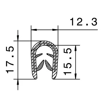 Kantliste 6-8mm Sort