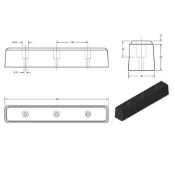 Gummibuffer 450x80x90mm for læsserampe