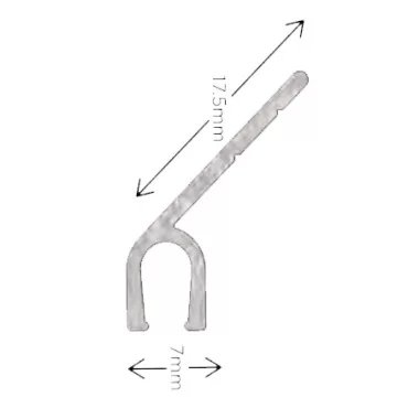 Børsteliste - F-MODEL - 1 METER - 21/14mm - ALUMINIUM