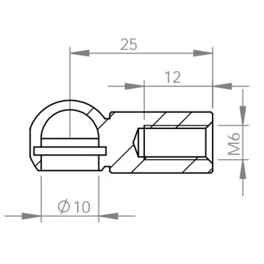 Kugelkopf für Ø10mm Stahl