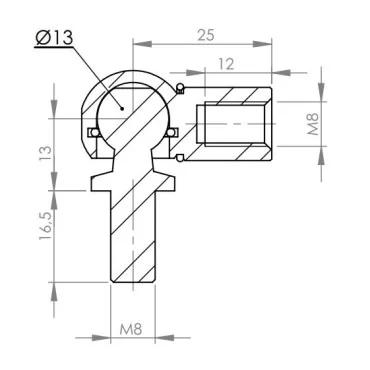 Kugelgelenk komplett Ø13mm Stahl