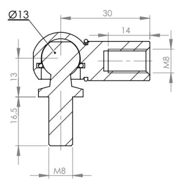 Kugelgelenk komplett Ø13mm Stahl
