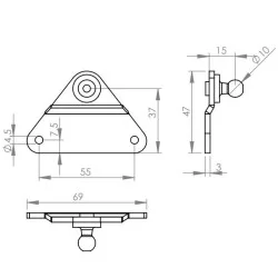 Kugelhalterung Ø10mm Stahl
