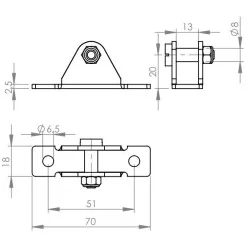 Augenhalterung Ø8mm Stahl