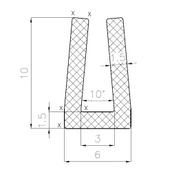 U-Profil 3mm Gummi
