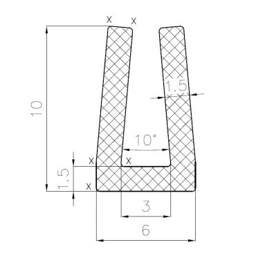 U-Profil 3mm Gummi
