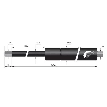 Gasfedern 150mm 8/18mm