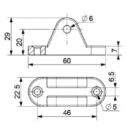Augenhalterung Ø6mm Stahl