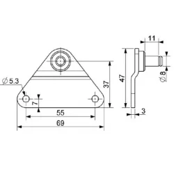 Halter Ø8mm
