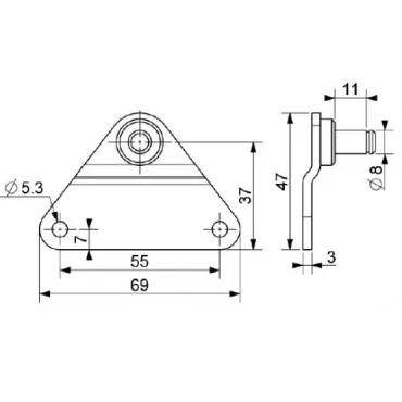 Halter Ø8mm