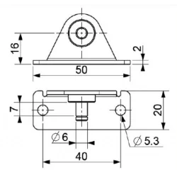 Abgewinkelte halterung ø6mm