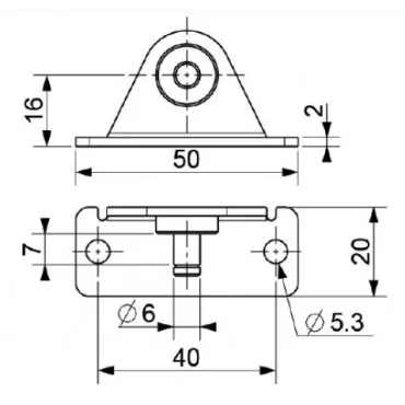 Abgewinkelte halterung ø6mm
