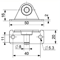 Abgewinkelte halterung ø8mm