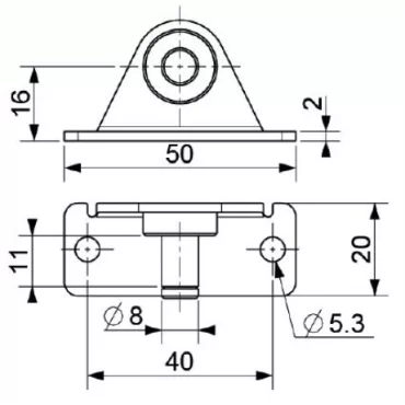 Abgewinkelte halterung ø8mm
