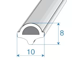 Füllerprofil PVC 10mm Chrom
