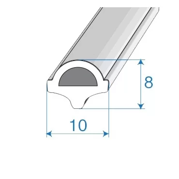 Füllerprofil PVC 10mm Chrom
