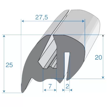 G6-7/P2mm S-Typ Verglasungsprofile