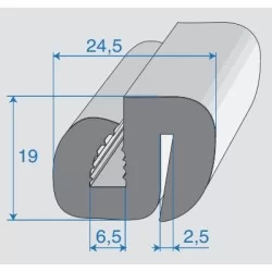 G6-7/P2-3mm S-Typ Verglasungsprofile