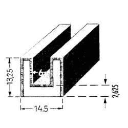 Samtschiene 6mm m. Filz