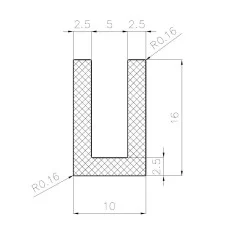 U-Profil 5mm Gummilaufschiene