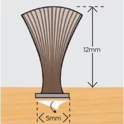 Flexibel Bürstenleiste in Grau 12mm