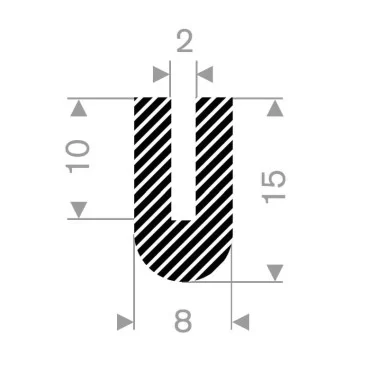 2mm U-Profil Moosgummi
