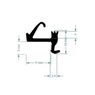 Dichtungsstreifen 3928 grau - Pro Meter