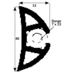 Scheuerleiste 40x12mm schwarz