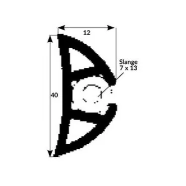 Scheuerleiste 40x12mm schwarz