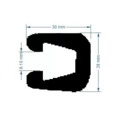 Scheuerleiste 30x28mm schwarz