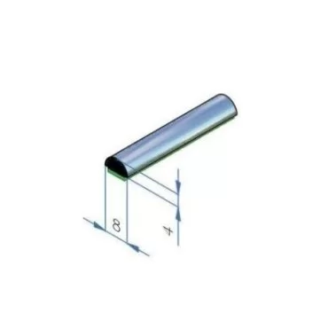 Chromleiste 8mm m. Klebeschicht auf der Rückseite