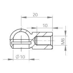 Kugelkopf für Ø10mm Stahl