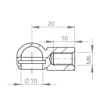Kugelkopf für Ø10mm Stahl