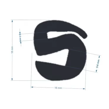 G5-6/P2-3mm S-Type Vindues Profil