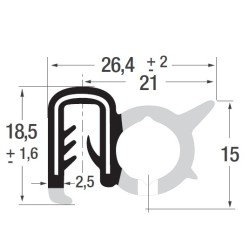2-4mm Kantenschutzprofil mit Seitendichtung