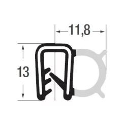 1-3mm Kantenprofil SILIKON Grau