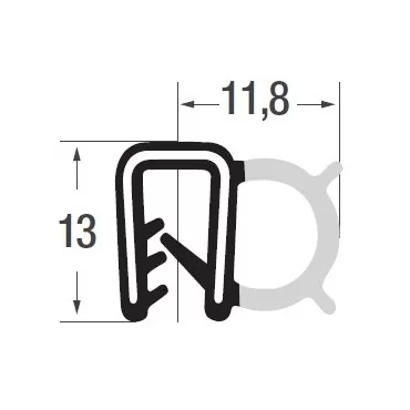 1-3mm Kantenprofil SILIKON Grau