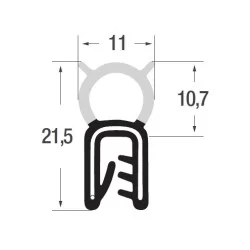 Kantenschutzprofil 2-3mm m. oben sitzender Dichtung
