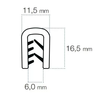 Kantlister Grå 3-5mm PVC
